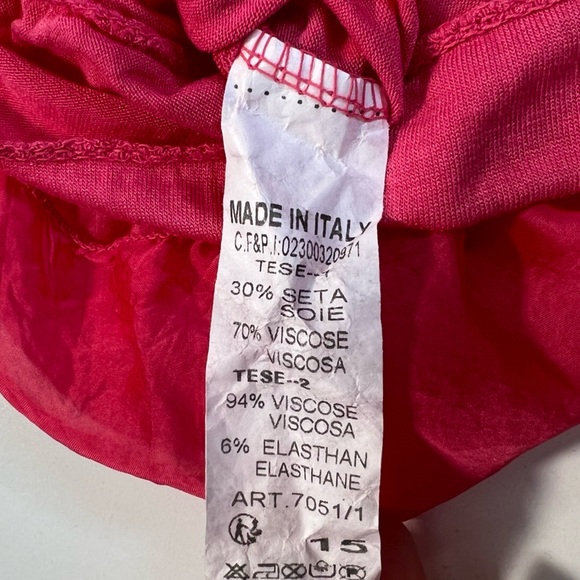 Aldo Marino Positano Italian Silk Blend Summer Dress in Pink - Picture 4 of 15